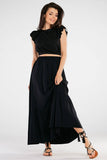 Frill Maxi Skirt with Elastic Waist - Perfect for Summer