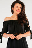 Blusa de estilo espaÃ±ol con mangas atadas, viscosa ligera