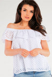 Openwork Spanish-Style Blouse with Frill Detail