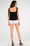 Summer Openwork Loose Blouse with Tied Straps