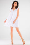 Flared Openwork Dress with Frills for Any Occasion