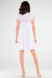 Flared Openwork Dress with Frills for Any Occasion