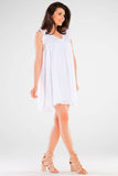 Flared Openwork Dress with Frills for Any Occasion