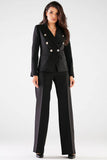 High Rise Wide Leg Pants with Front Zipper