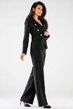 High Rise Wide Leg Pants with Front Zipper