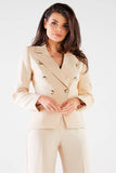 Lightly Tailored Double-Breasted Jacket with Golden Buttons