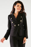 Lightly Tailored Double-Breasted Jacket with Golden Buttons