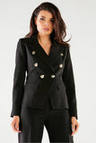 Lightly Tailored Double-Breasted Jacket with Golden Buttons
