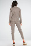 Elegant Fitted Pants with Front Pockets in Unique Patterns