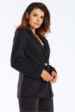 Elegant Women's Jacket with Golden Button and Shawl Collar