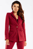 Elegant Women's Jacket with Golden Button & Shawl Collar