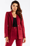 Elegant Women's Jacket with Golden Button & Shawl Collar