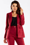 Elegant Women's Jacket with Golden Button & Shawl Collar