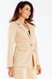 Elegant Women's Jacket with Golden Button and Shawl Collar