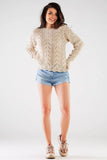 Timeless Long Sleeve Ladies Sweater with Ribbed Sleeves