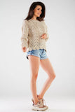 Timeless Long Sleeve Ladies Sweater with Ribbed Sleeves
