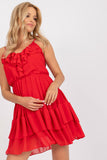 Decorative Frill Summer Dress with Lining and Straps