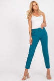 High-Waisted Zip Pants with Pockets and Belt