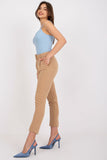 High-Waisted Pants with Zip, Buttons, and Belt