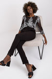 High-Waisted Pants with Zip, Buttons, and Belt