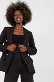 Elegant Buttoned Ladies' Jacket with Shoulder Cushions