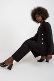 Elegant Buttoned Ladies' Jacket with Shoulder Cushions