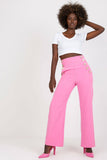 High-Waisted Pants with Decorative Front Buttons