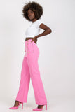 High-Waisted Pants with Decorative Front Buttons