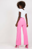 High-Waisted Pants with Decorative Front Buttons