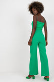 High-Waisted Women's Pants with Decorative Front Buttons