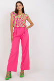 Higher Rise Fabric Pants with Zip and Button Fastening
