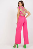 Higher Rise Fabric Pants with Zip and Button Fastening