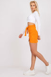 Asymmetrical Front Short Skirt with Tie Belt