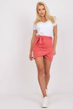 Asymmetrical Front Short Skirt with Tie Belt