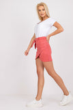Asymmetrical Front Short Skirt with Tie Belt