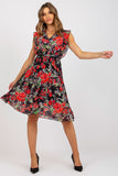 Pleated Frill Sleeve Summer Dress with Belted Waist