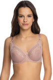Lace Soft Bra with Geometric Pattern and Underwire Support