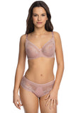 Lace Soft Bra with Geometric Pattern and Underwire Support