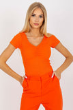 Short Sleeve Blouse with Openwork Back Detail