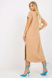 Chic Short-Sleeved Dress with Convenient Side Pockets