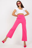 High-Waisted Pants with Decorative Buttons and Pockets
