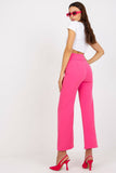 High-Waisted Pants with Decorative Buttons and Pockets