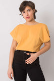 Short Sleeve Blouse with Frill Trim and Deep Cut-Out Back