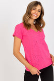 Summer Short Sleeve Openwork T-Shirt for Women