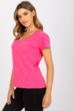 Summer Short Sleeve Openwork T-Shirt for Women