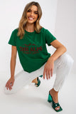 Embroidered Short Sleeve Straight Cut T-Shirt
