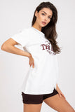 Embroidered Short Sleeve Straight Cut T-Shirt