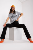 Embroidered Short Sleeve Straight Cut T-Shirt