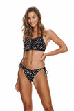 Black Frilled Push-Up Swimsuit with Underwire Design