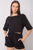 Loose Fit Cotton Blouse and Shorts Set with Pockets